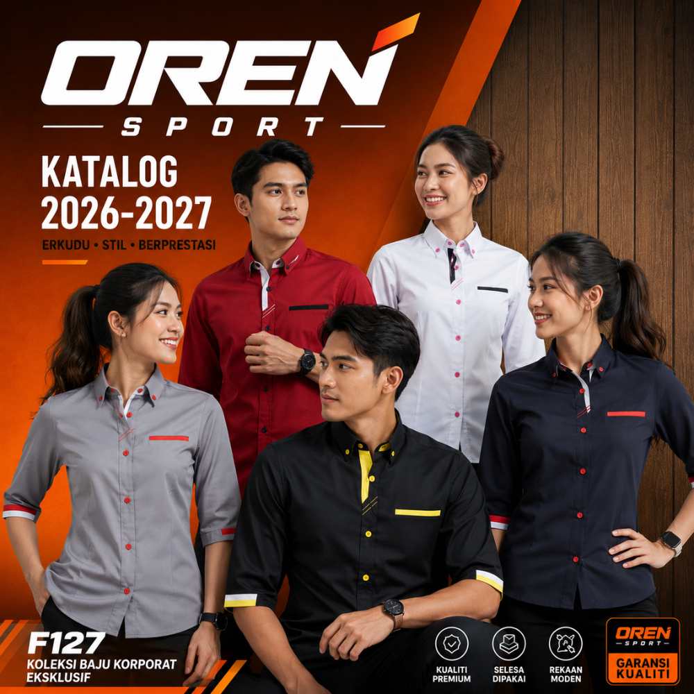 Baju Korporat Oren Sport